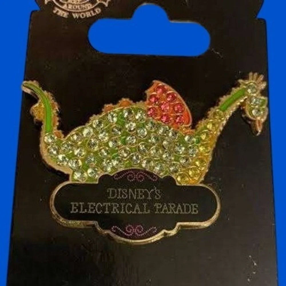 Disney Parks Electrical Parade Elliott Petes Dragon Rhinestone Enamel Pin 2008